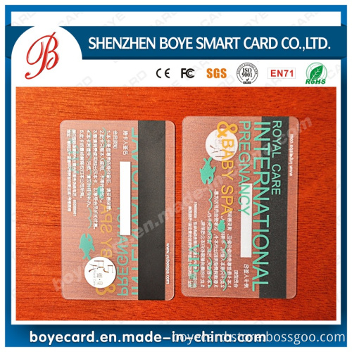 SGS Approved PVC Transparent Magnetic Stripe Card